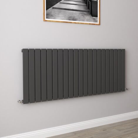 AICA Flat Panel Radiator Designer Central Heating Horizontal 600x1428mm Single Anthracite