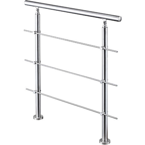 AICA Handlauf 100cm Geländer 3 Querstäbe Treppengeländer Brüstung 201 Edelstahl