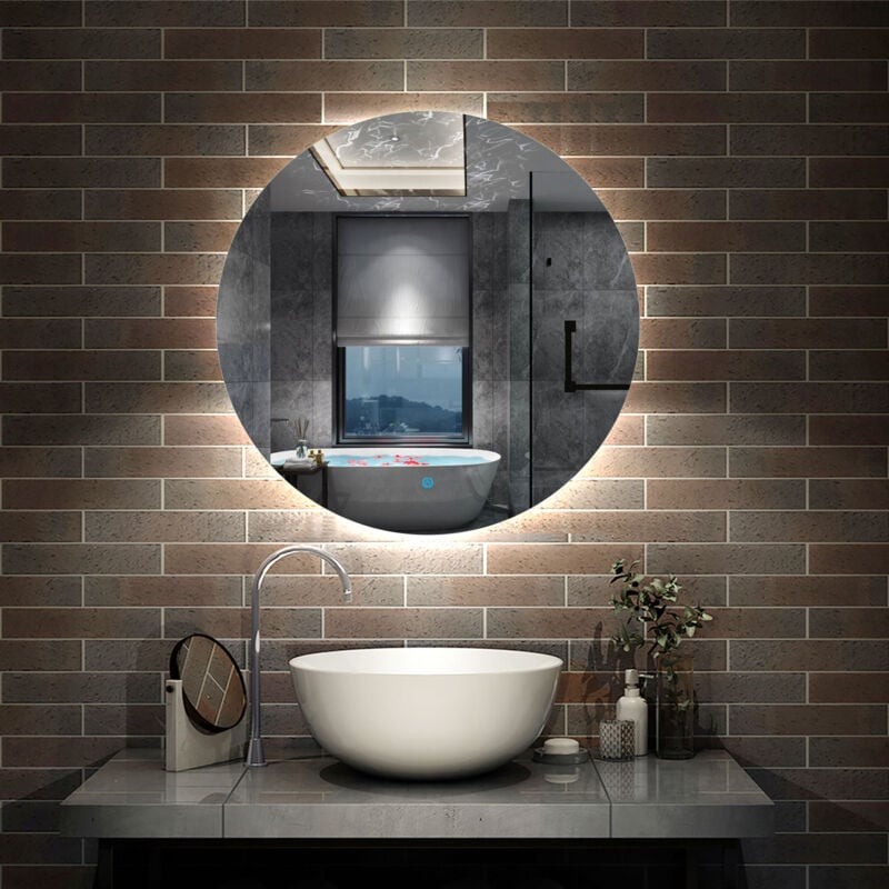 Aica Sanitaire - aica led 90cm miroir fonctionnel 6000k blanc luminosité réglable avec anti-buée et mémoire de la salle de bain