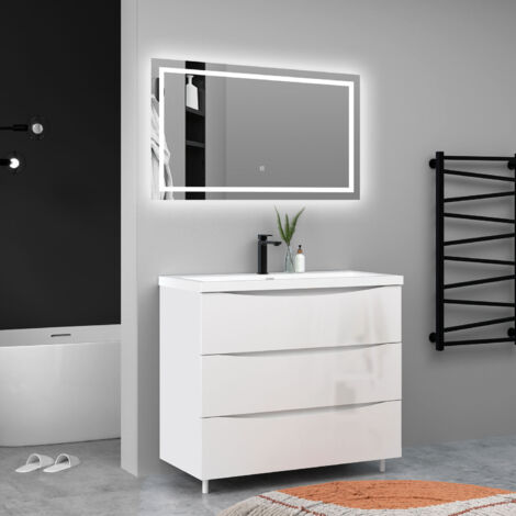 Biubiubath Armoire Avec Miroir De Salle De Bain Murale, 70x60x13 Cm, 3 Niveaux Placard De Rangement 2 Etageres Armoire Murale Mdf 1 Porte Sans Led Anthracite 89760423
