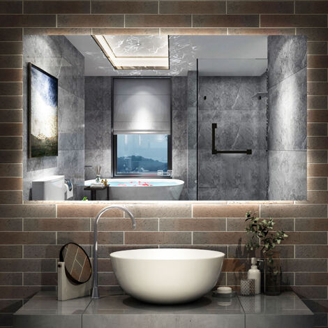 Ensemble Salle De Bain AICA - Vasque, Meuble Sous-vasque, Colonne, Miroir Rond 60cm, Blanc