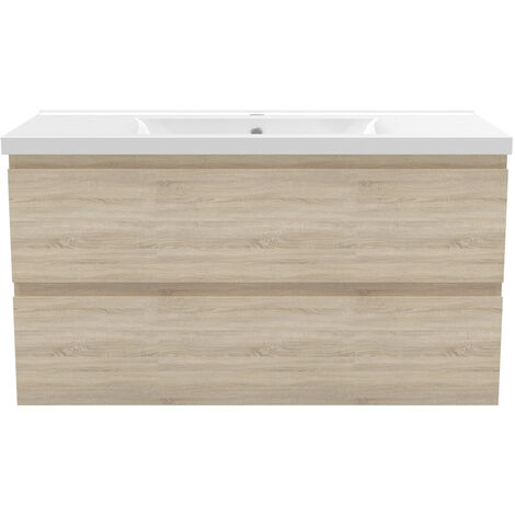 AICA Mueble de baño con lavabo,roble, 99 x 44,5 x 52 cm