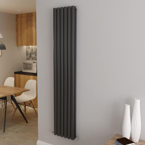AICA Oval Column Designer Radiator Central Heating Vertical 1800x472mm Double Anthracite