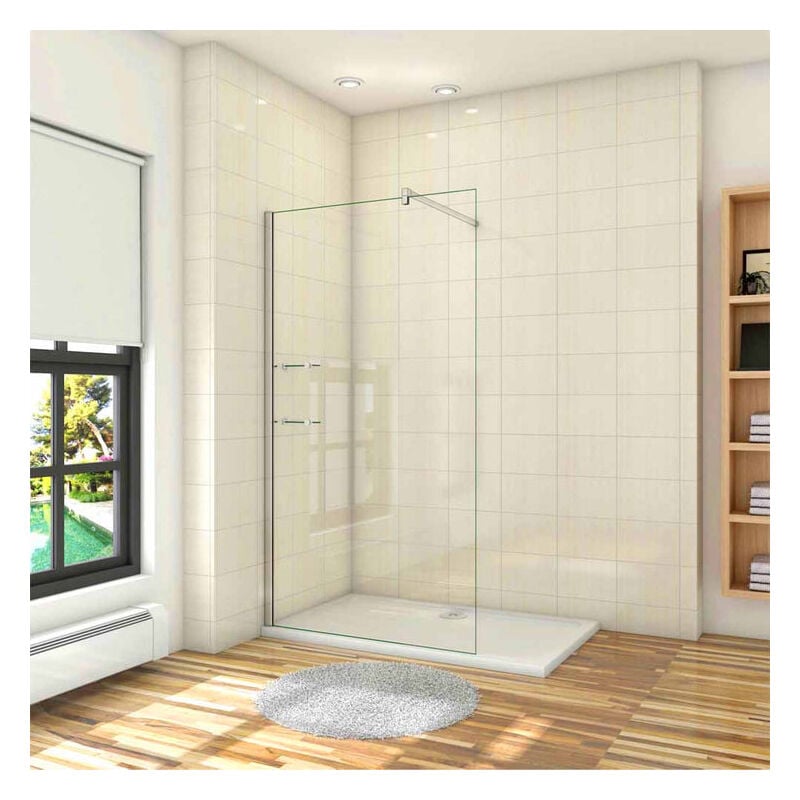 Aica Sanitaire - aica paroi de douche 80x190cm paroi de douche à l'italienne avec une barre de stabilisation 90cm