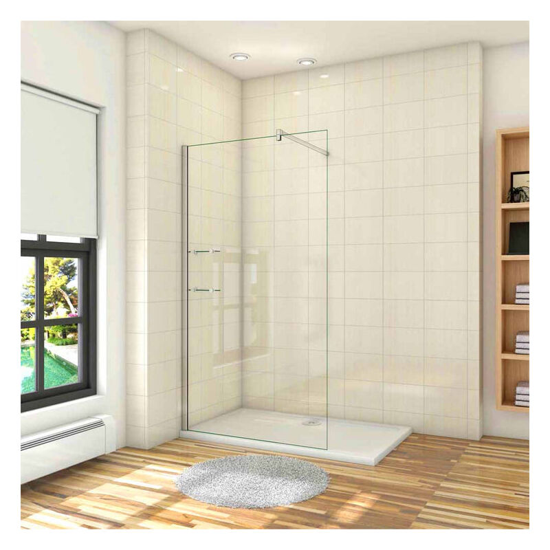 Aica Sanitaire - aica paroi de douche 90x190cm paroi de douche à l'italienne avec une barre de stabilisation 90cm