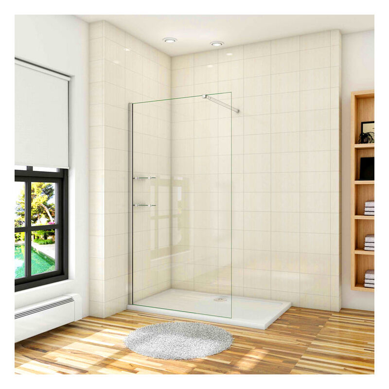 Aica Sanitaire - aica paroi de douche 70x190cm paroi de douche à l'italienne avec une barre de stabilisation extensible