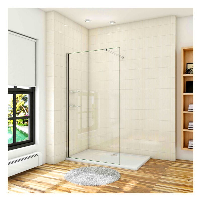 Aica Sanitaire - aica paroi de douche 90x190cm paroi de douche à l'italienne avec une barre de stabilisation extensible