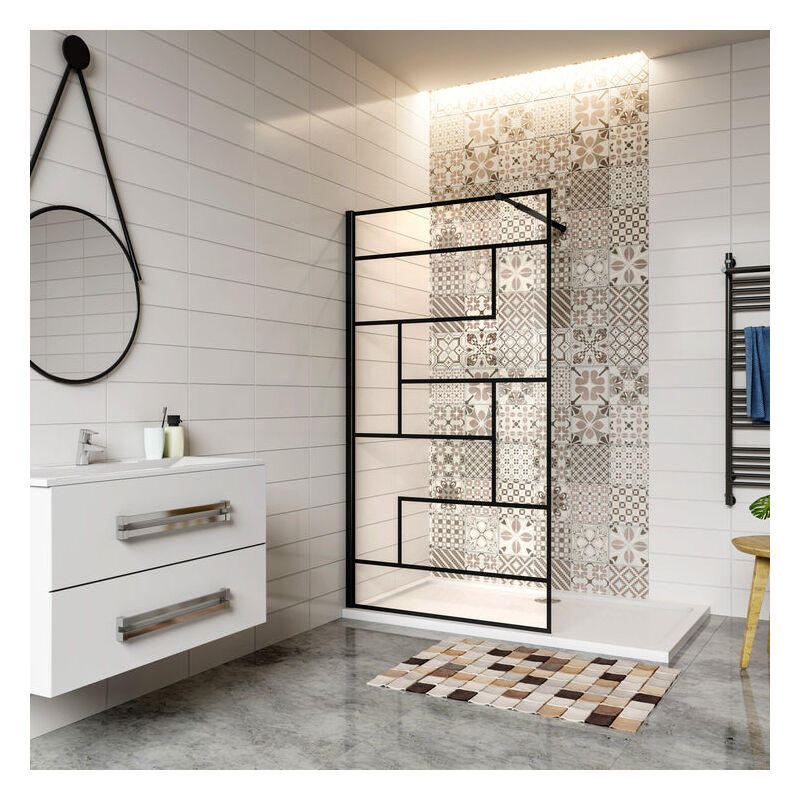 Aica paroi de douche 70x200cm paroi de douche à l'italienne en 8mm verre anticalcaire style moderne