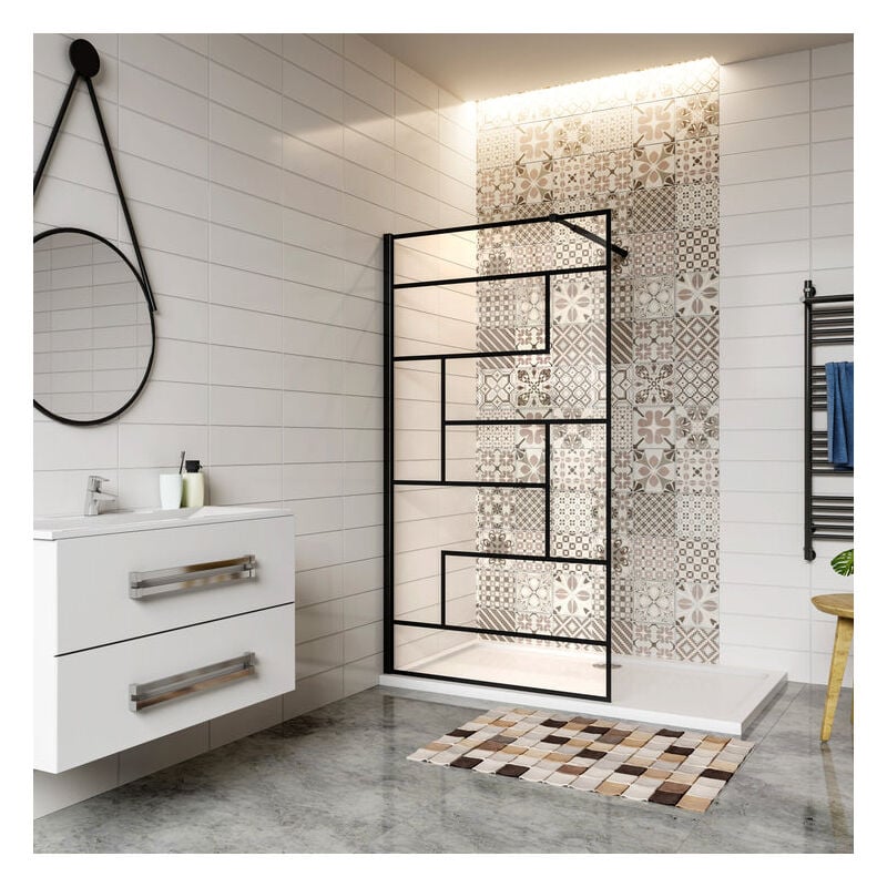 Aica Sanitaire - aica paroi de douche 80x200cm paroi de douche à l'italienne en 8mm verre anticalcaire style moderne