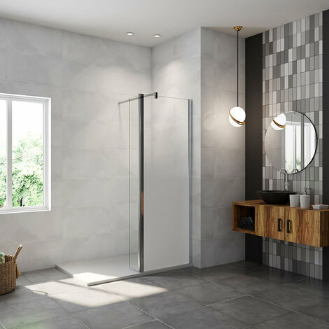AICA paroi de douche à l'italienne 50x200cm Modèle Brume avec retour pivotant 30x200cm