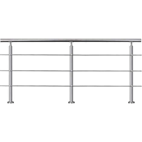 AICA SANITAIRE 200 cm con 3 postes, para interior y exterior balcón, terrazas, entradas (3 Travesaños)
