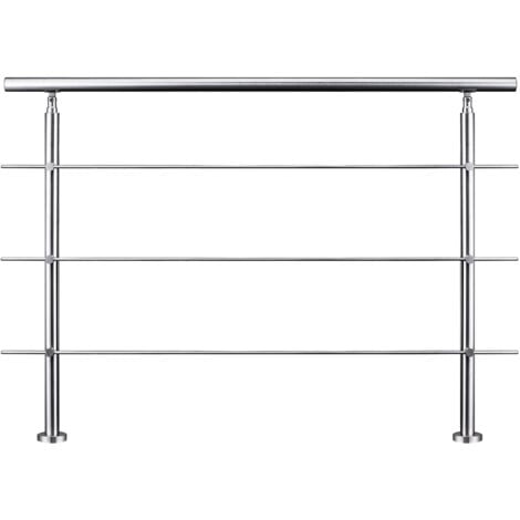 AICA SANITAIRE Aica Pasamanos para Escaleras de Acero Inoxidable Barandilla Interior Exterior 180 x 106 cm