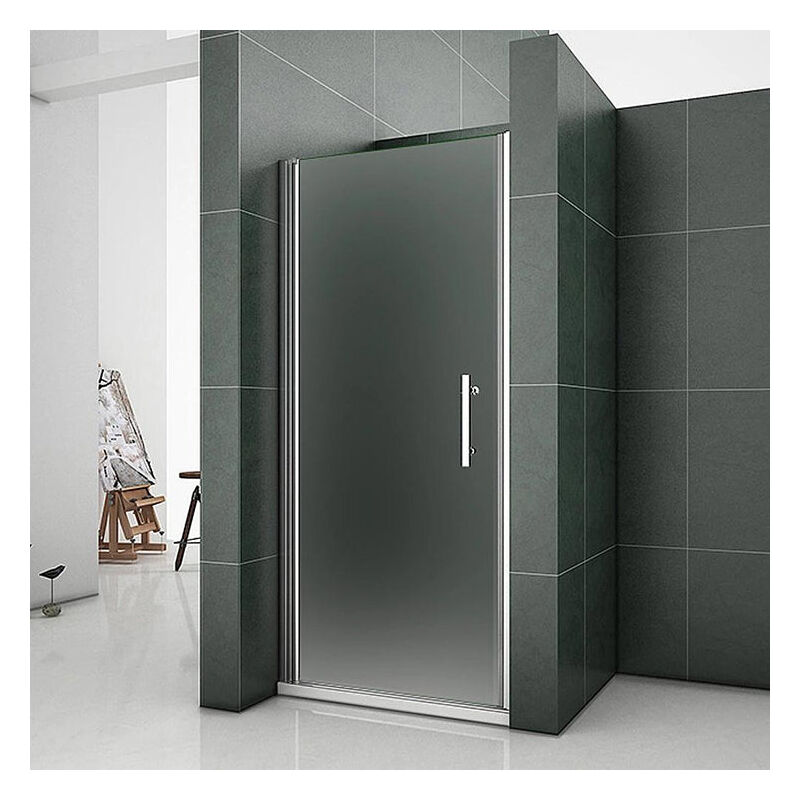 Aica Sanitaire - aica porte de douche 100x185cm en verre sablé et anticalcaire