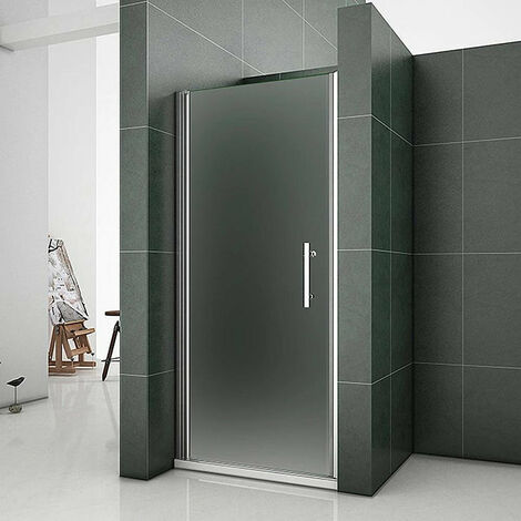 AICA porte de douche 70-100x185cm en verre sablé et anticalcaire installation en niche
