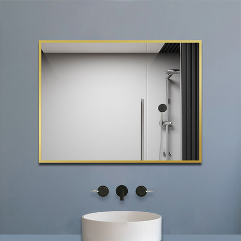 AICA sanitaire Miroir d'or rectangulaire  mat suspendu horizontalement et verticalement 8060cm
