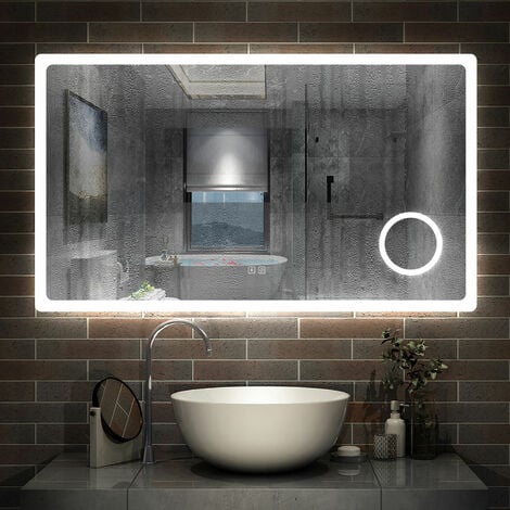 AICA SANITAIRE 80x60cm salle de bain dimmable mémoire tactile led