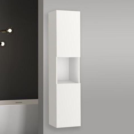 Aica Sanitarios Armario auxiliar de baño, 30 x 30 x 131.5 cm,color blanco
