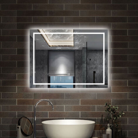 AICA - Specchio con led 100X60cm.Touch control + Antiappannamento + Dimmerabile