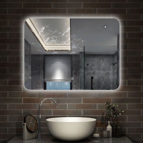 AICA - Specchio con led 100X80cm.Touch + Dimmerabile + Funzione Memoria