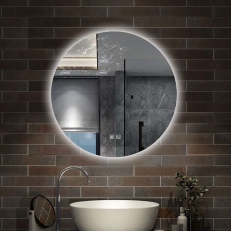 AICA - Specchio con led 80cm.Touch control + Antiappannamento + Dimmerabile + 3 Temperature di Colore