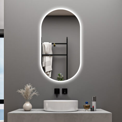 AICA Specchio da bagno 80 x 60 cm, dimmerabile，interruttore touch， Funzione Memoria, antiappannamento