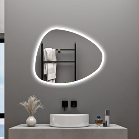 AICA Specchio da bagno 80 x 65 cm, dimmerabile, Funzione Memoria, antiappannamento, 3 colori
