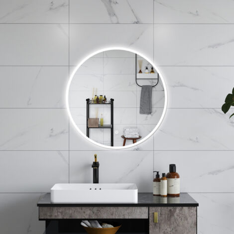 Aica SPECCHIO DA BAGNO ROTONDO DA 100CM CON LED, ANTIAPPANNAMENTO, 3 TEMPERATURE COLORE