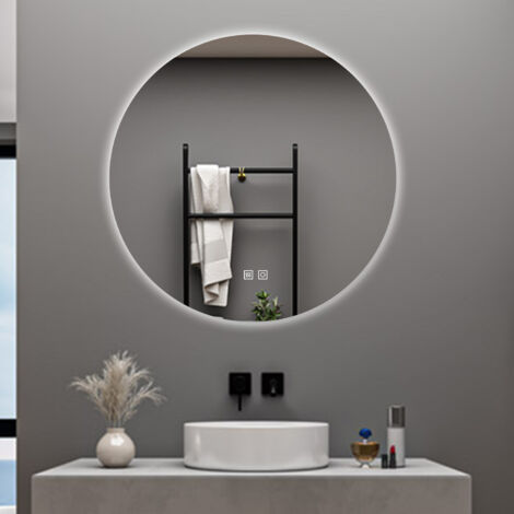 AICA SPECCHIO DA BAGNO ROTONDO DA 100CM CON LED, ANTIAPPANNAMENTO, 3 TEMPERATURE COLORE, RETROILLUMINATO