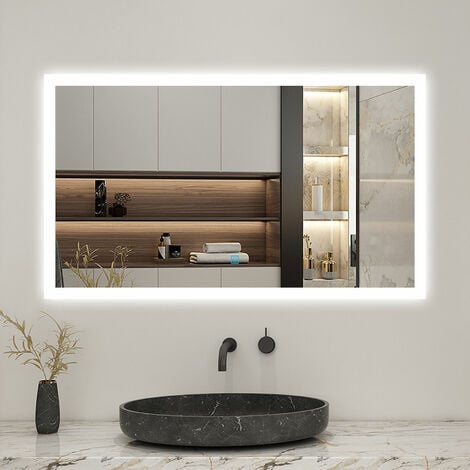 Specchio da bagno a LED RGB, grande specchio da trucco