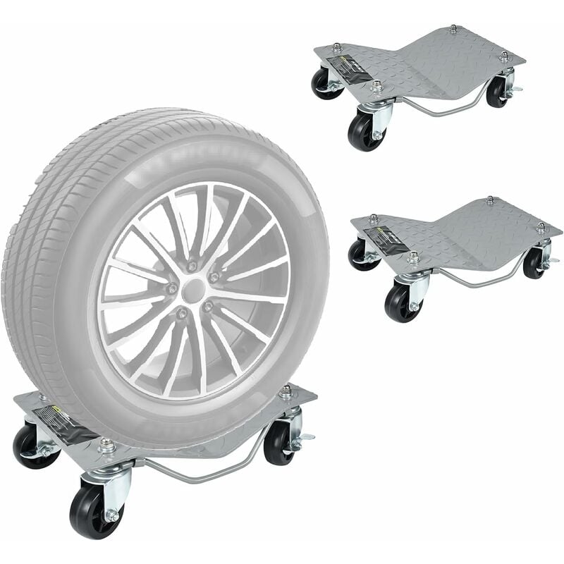 Naizy - Aide à la manœuvre moto, rouleau multi transport voiture, lot de 2, capacité de charge jusqu'à 1100 lbs/pièce, rouleau de manœuvre, cric de