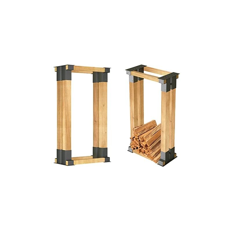 Aide à l'empilage du bois de chauffage aide à l'empilage du bois de chauffage stable en bois galvanisé à chaud cadre de support en bois pour