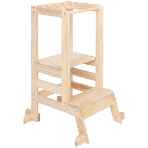 ATMOSPHERA Aide de cuisine pour enfants TOWER, plateforme en bois à deux étages