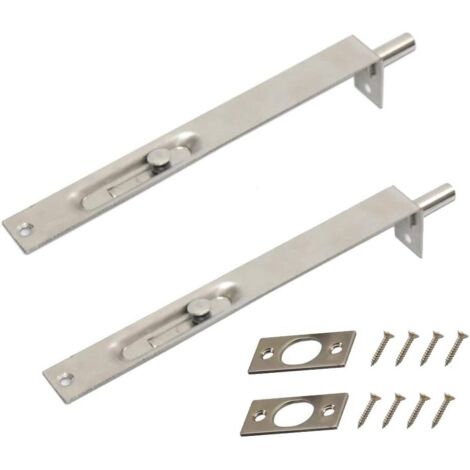 AIDUCHO 1 Paire De Loquets De Porte De 25 Cm - En Acier Inoxydable Robuste - Pour Portes Secondaires Primaires - Double Ouverture De Sécurité
