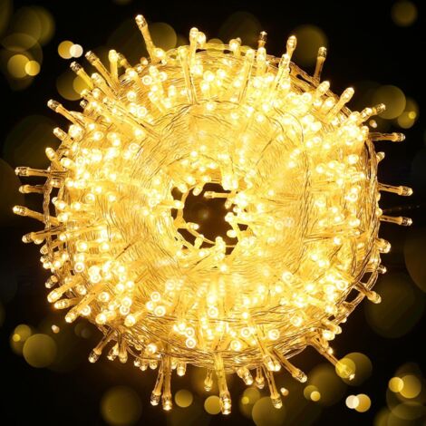 AIDUCHO 100m 1000LED Guirlande Lumineuse Noel, Elktry Guirlande Lumineuse Sapin de Noel avec Prise, Guirlande Lumineuse Exterieurel 8 Modes d'Eclairage Etanche IP44 Pour Mariage, Terrasse - Blanc Chau