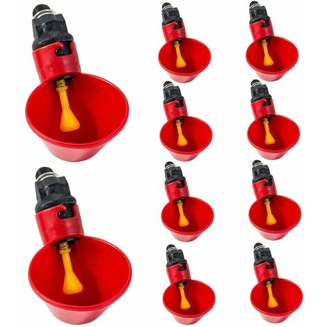 AIDUCHO 10PCS Coupes Buveur De Poulet Automatique - Tasses À Boire D'eau De Volaille, Buveur En Plastique Buveur, Poulet Nourrisseur Oiseau Coop Coopérative, for Poulet Poulet