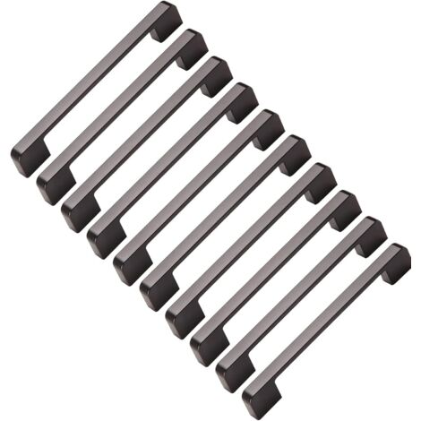 AIDUCHO 10pcs Poignée Meuble Entraxe 224mm-Poignée Porte Cuisine Noire Poignee Barre Meuble Poignee De Cuisine Noire 224mm