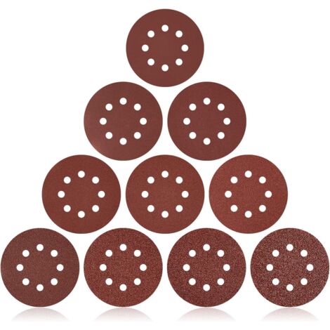 AIDUCHO 160 Pcs Disque De Ponçage, Disque Abrasif 125mm, Papier A Poncer Pour Grain De Ponceuse Circulaire 20×60/80/100/120/150/240 & 10×320/400/600/1000