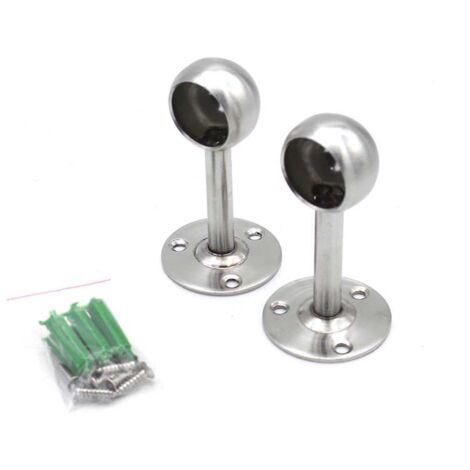 AIDUCHO 2 Pcs Support De Tringle À Rideau Réglable Support De Montage Au Plafond En Acier Inoxydable Brossé Avec 6 Pcs Vis Pour Rideau De Douche Placard Salle De Bain Fenêtre