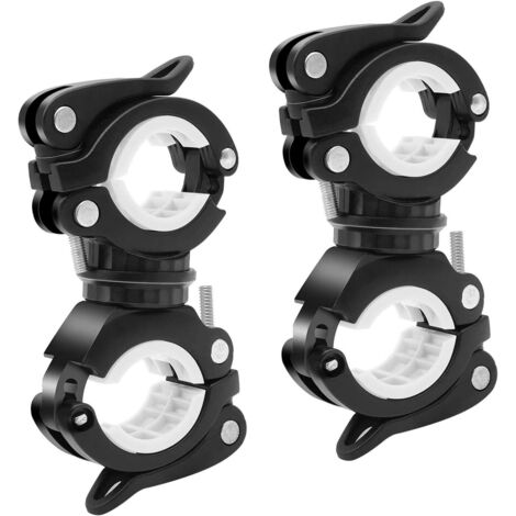 AIDUCHO 2 Pcs Support Lampe Velo Pince À Vélo Lampe De Poche Support Fixation Torche Vélo Réglable Rotatif À 360°Et Flexible Et Élastique Réglage Pour Le Support De Lampe De Poche Led Support Universe