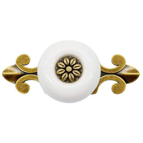 AIDUCHO 2 Pièces Poignée En Céramique Poignée De Porte Vintage Poignée D'armoire Classique Poignée De Tiroir Pour Cuisine Salon Chambre, Avec Vis De 2.5cm, Blanc
