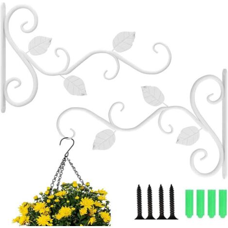AIDUCHO 2 Pièces Support De Suspension Pour Lanterne, Crochet Plante De Supports, Support Mural Pour Lanterne, Pendaison Forme De Feuille Support De Panier Suspendu Pour Mangeoires À Oiseaux De Jardin