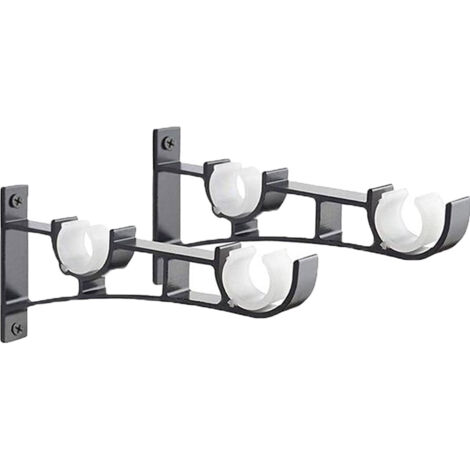 AIDUCHO 2pièces Tringle À Rideau En Métal Robuste, Support De Tringle À Rideaux, Double Tringle À Rideau Pole Holder, Support Rideau, Support De Tringle À Rideau En Aluminium, Support De Tringle À Rid