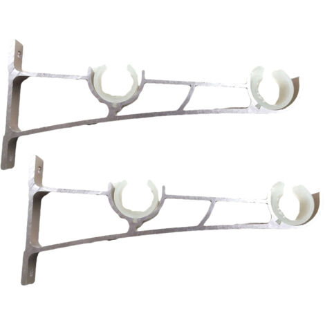 AIDUCHO 2pièces Tringle À Rideau En Métal Robuste, Support De Tringle À Rideaux, Double Tringle À Rideau Pole Holder, Support Rideau, Support De Tringle À Rideau En Aluminium, Support De Tringle À Rid