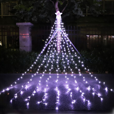 AIDUCHO 317 Led Guirlande Lumineuse Noel, Etoile Rideau Lumineux Sapin De Noel, Blanc Chaud Guirlande Lumineuse Sapin, Decoration Noel, Fête