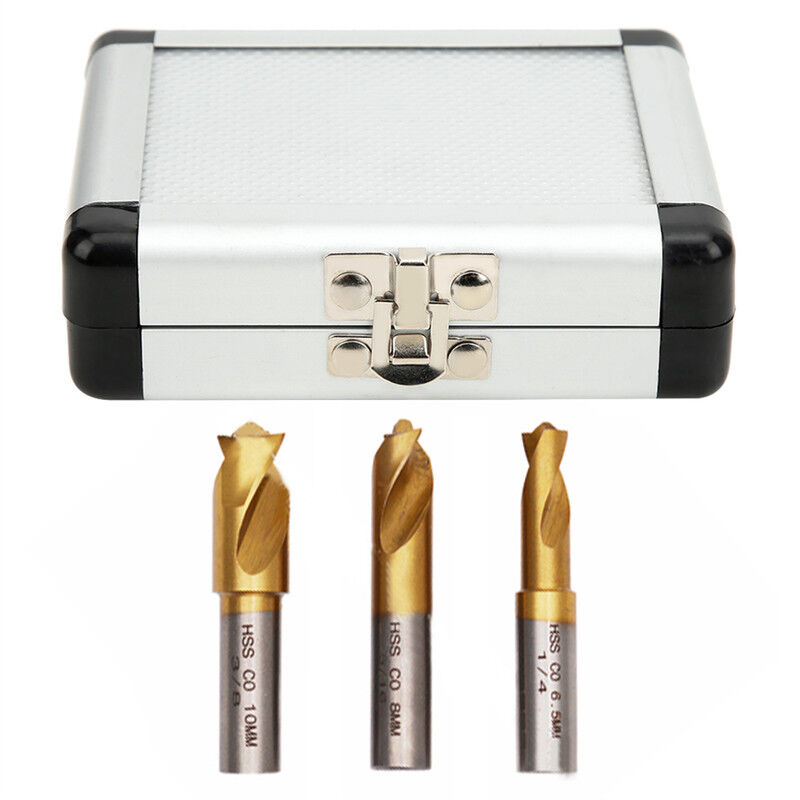 Aiducho - 3pcs Forets à Souder Par Point Forets à Souder à Point De Soudure 6.5mm/8mm/10mm Fraise à Dépointer Hss Co Forage De Soudure Par Points Kit