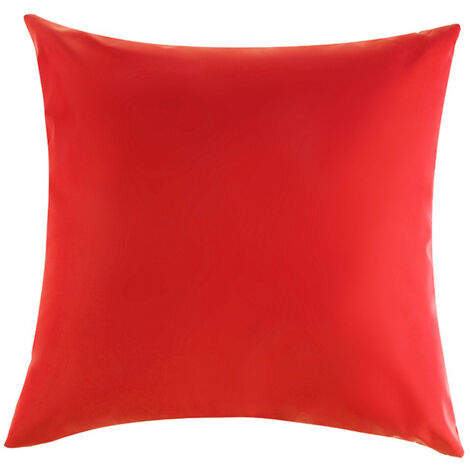AIDUCHO 4 Paquets Housses De Coussin Imperméables Décoratif Extérieur, Taies De Coussin Imperméable Carrée De Balcon Jardin, Coquille D'oreiller De Revêtement Pu, 18 X 18 Pouces (Rouge)