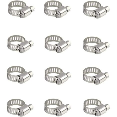 AIDUCHO 4 Pièces Collier De Serrage Tuyau, Collier De Serrage Tuyau Réglable 10-16 Mm , 304 Collier De Serrage Inox, Collier Serrage Métallique, Pour Tuyau, Home Gaz, Famille Tuyau D'eau, Câble, Robin