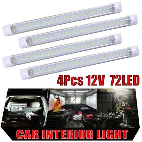 AIDUCHO 4 Pièces-Lumière De Compartiment À Double Rangée Led Lumière Intérieure De Voiture 72 Tube Led Van Caravane Éclairage Lampe De Lecture