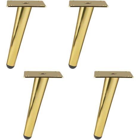 AIDUCHO 4 Pièces Pieds De Meubles, Pieds De Table En Métal De Bricolage, Pied De Table De Meubles Pour Bureau, Pour Placard, Canapé, Fauteuil, Armoire, Meuble/Hauteur: 100mm, D'or