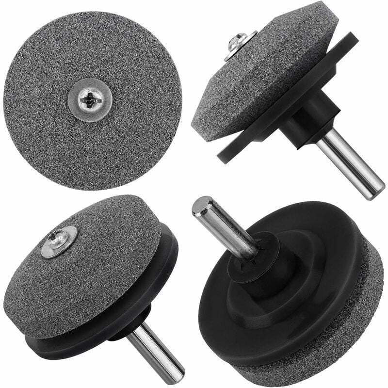 Image of AIDUCHO 4 Stück Rasenmäher-Klingenschärfer für Handbohrmaschinen, Gartengeräte – Schwarz